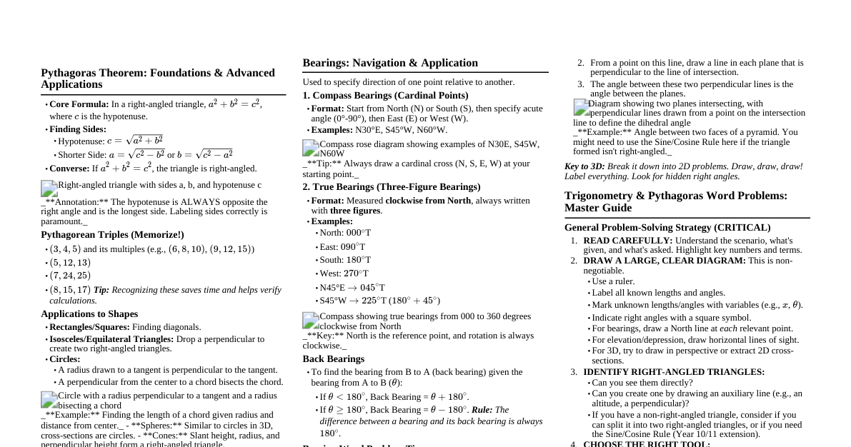 Trigonometry & Pythagoras