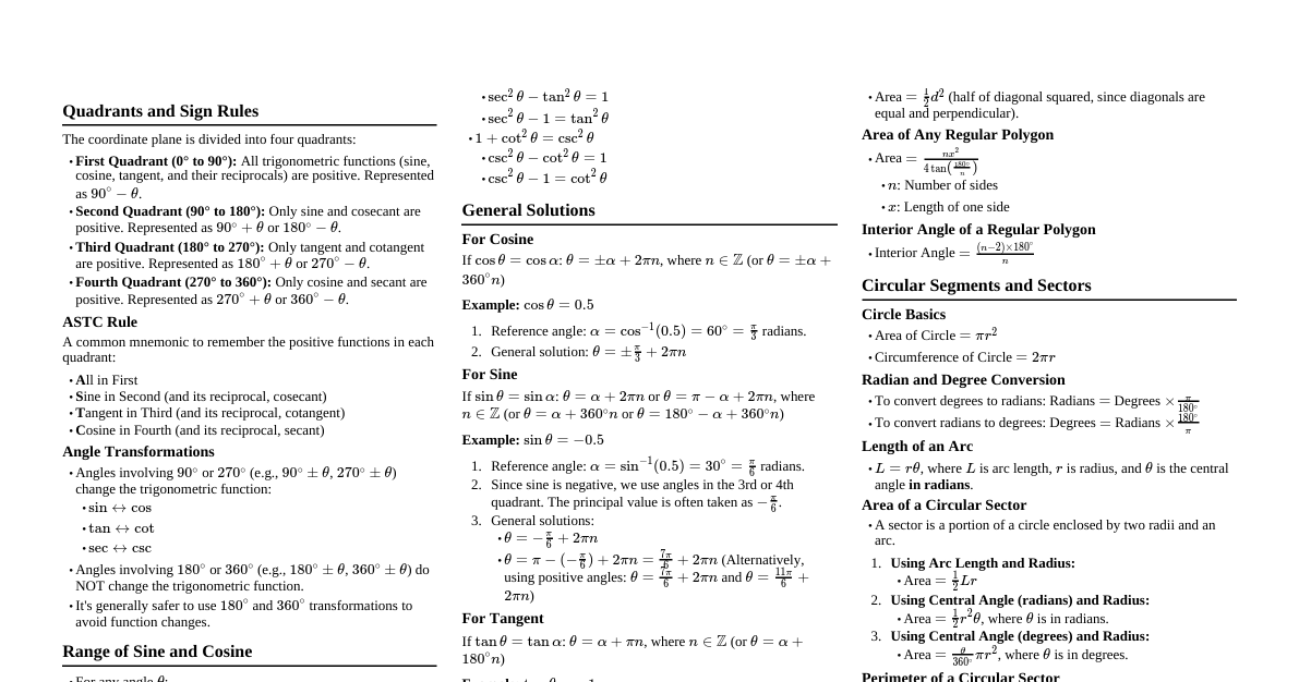 Trigonometry Review