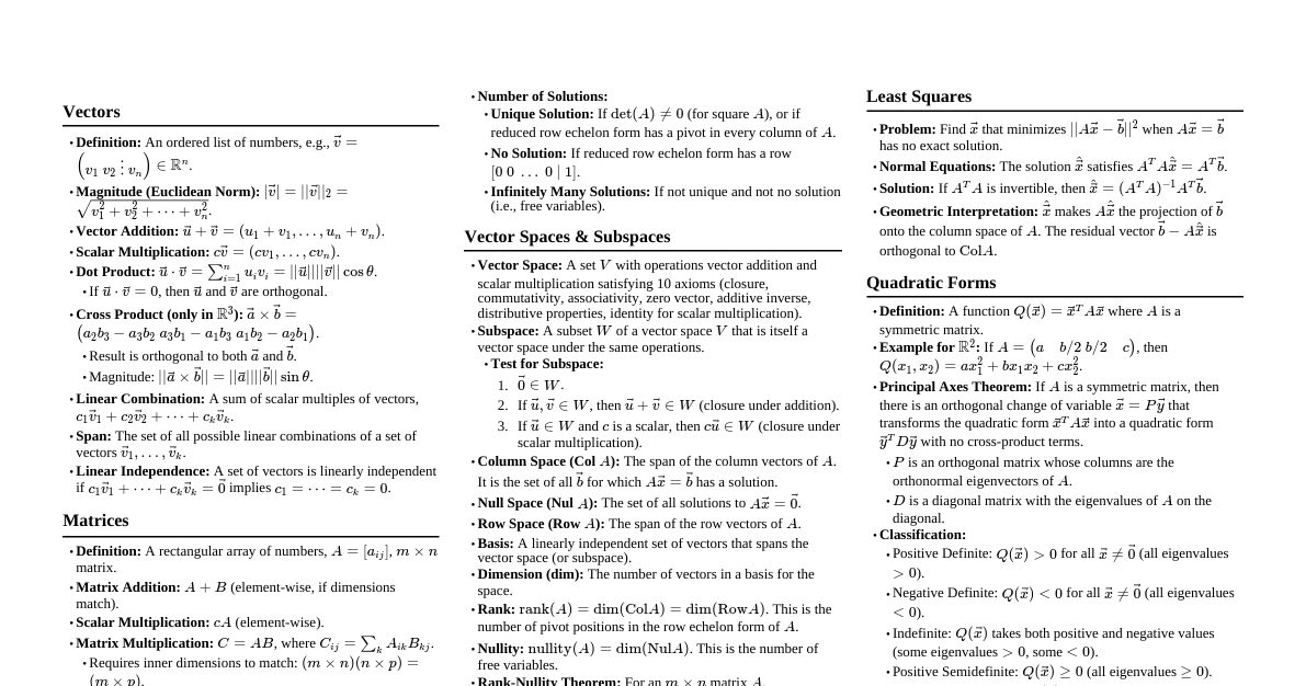 Linear Algebra Essentials