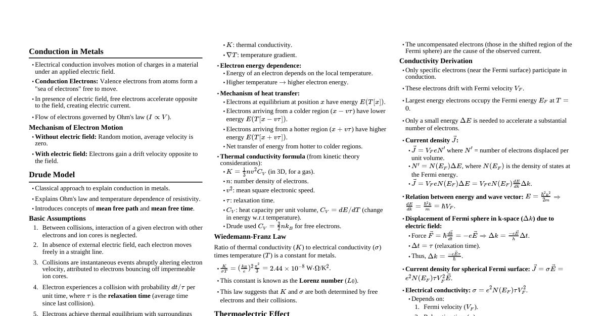 Electronic Properties of Metal