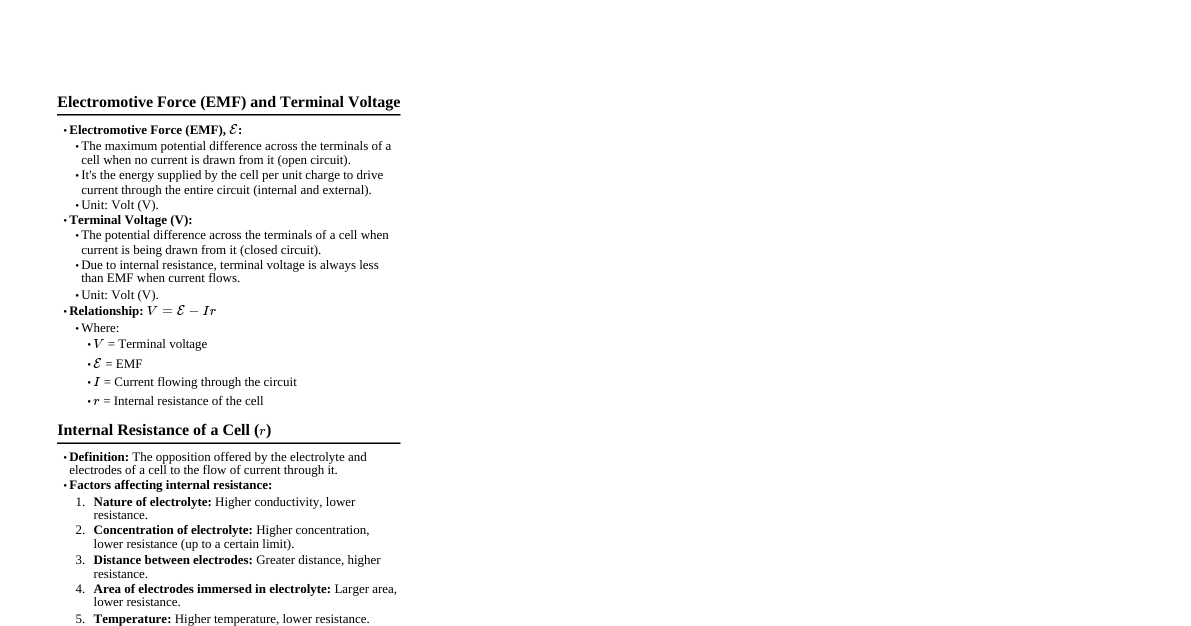 Electromotive Force & Resistor