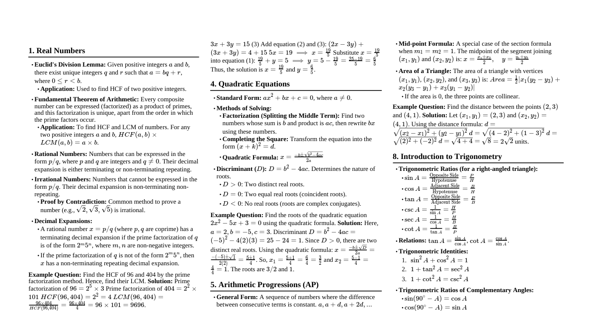Class 10 Board Exam Math