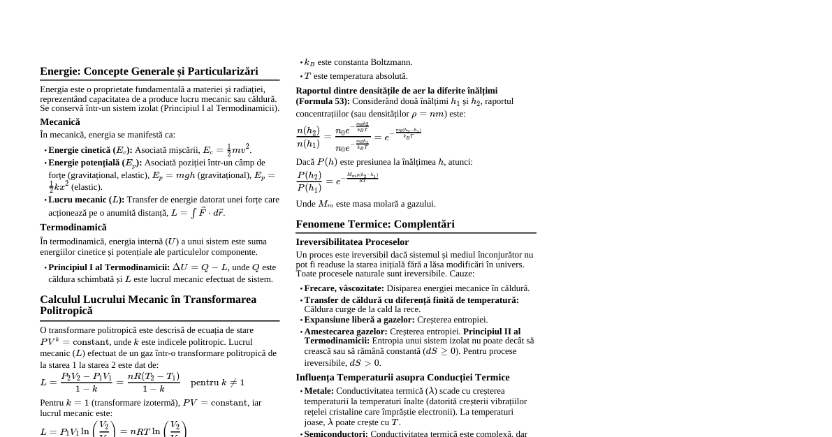 Fizică - Examen Recapitulare