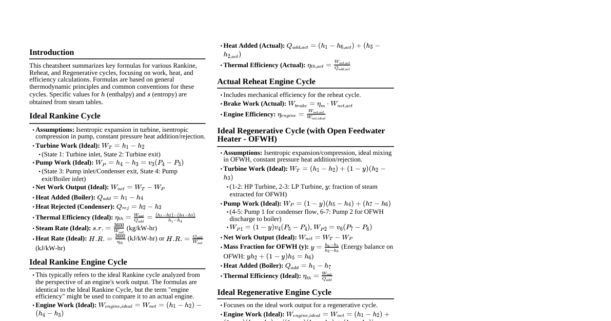 Thermodynamics 2: Rankine Cycl