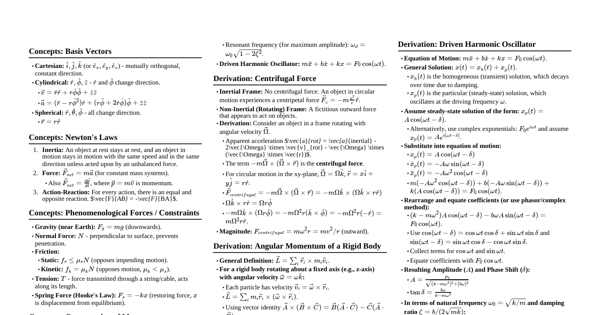 Classical Mechanics