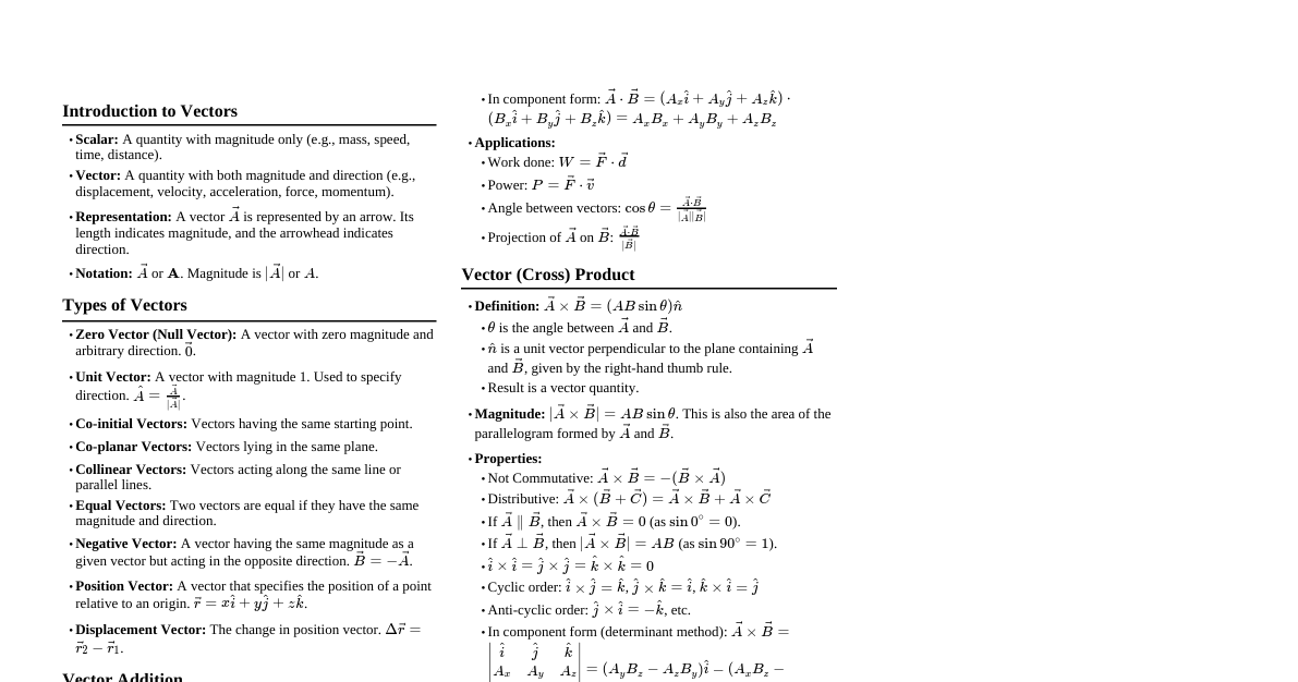 JEE Physics: Vectors