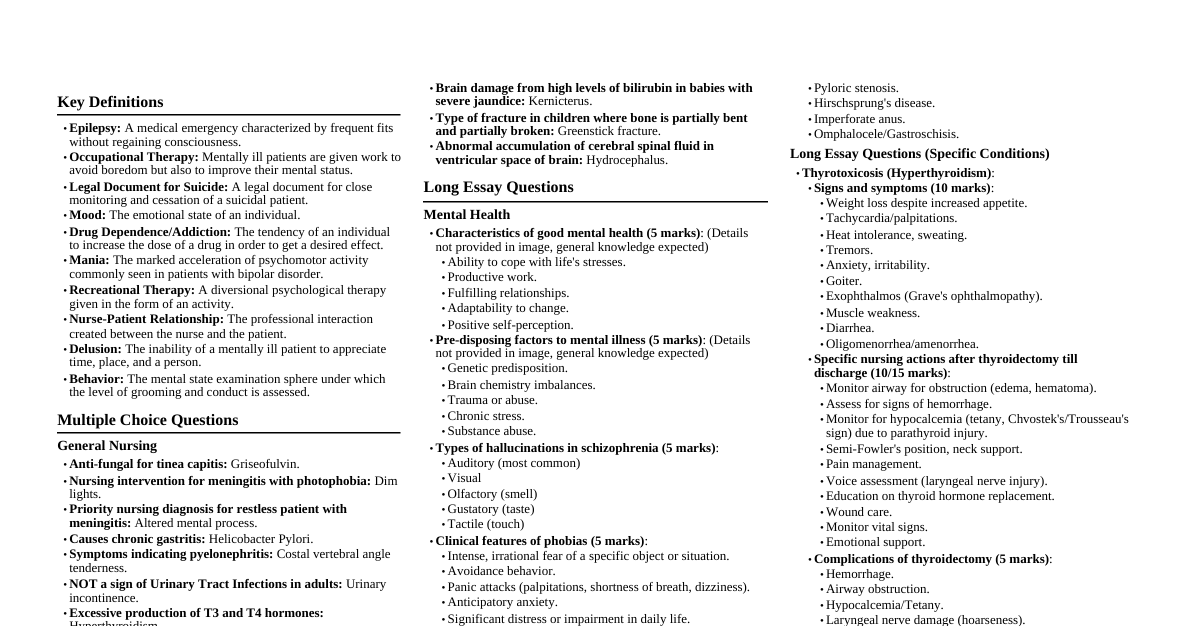 Nursing Exam Prep