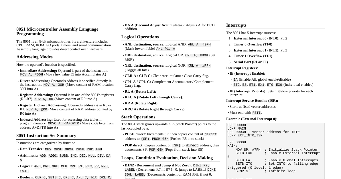 8051 Microcontroller ASM