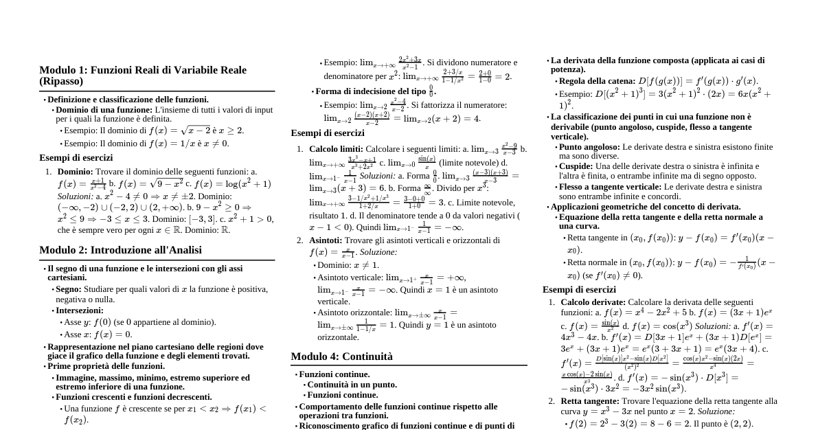 Analisi Matematica I