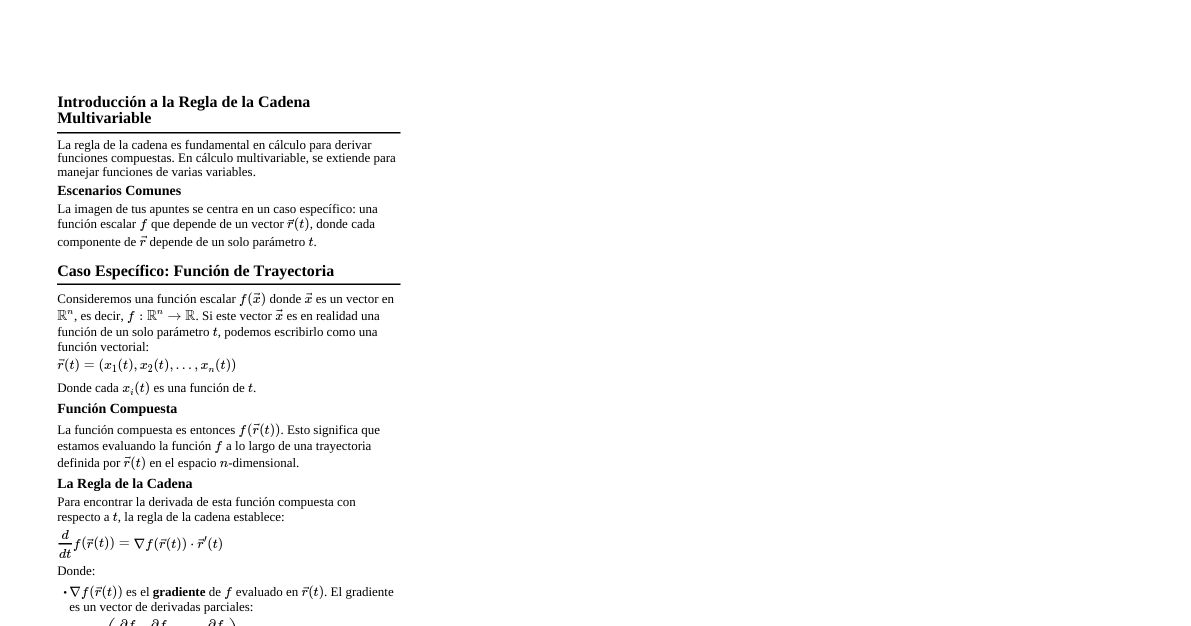 Regla Cadena Multivariable