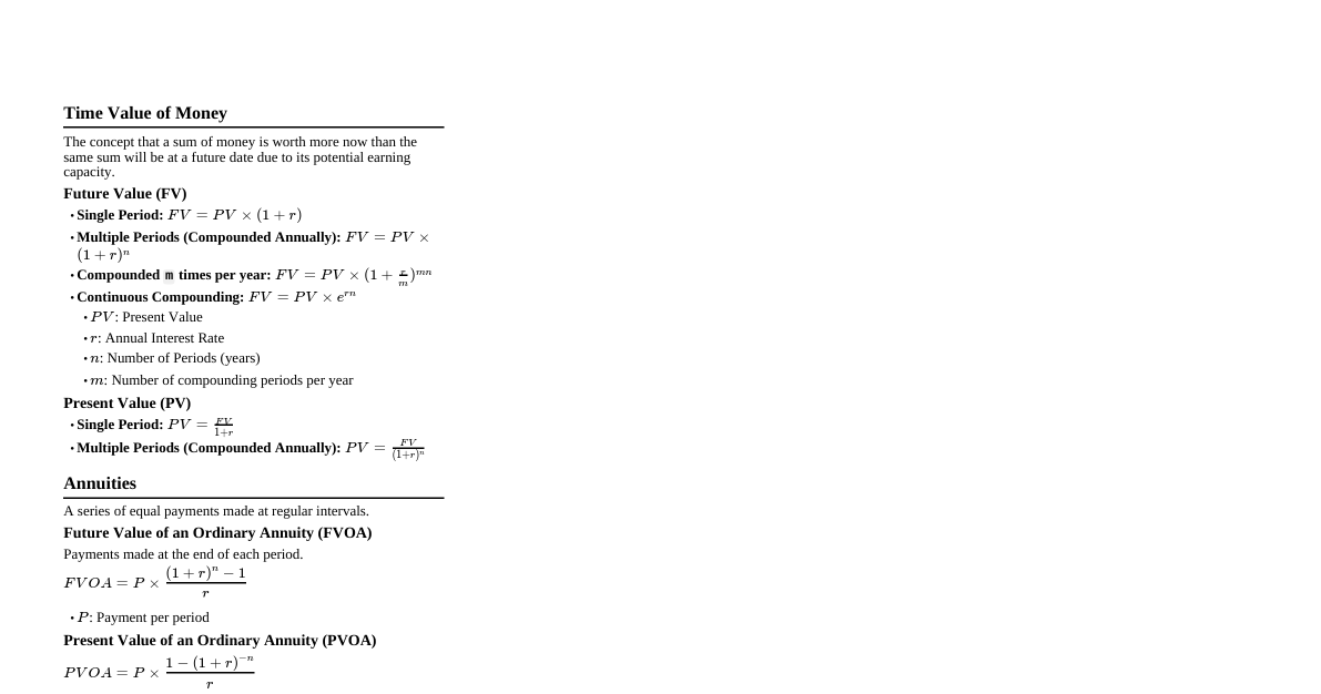 Financial Math Fundamentals