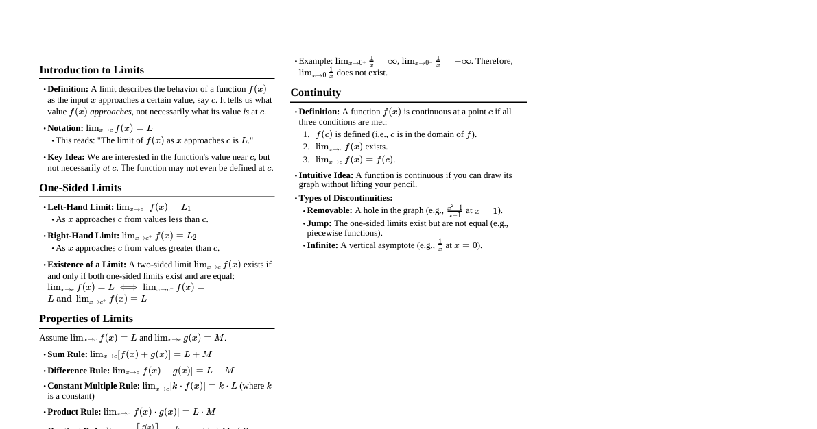 Calculus: Limits