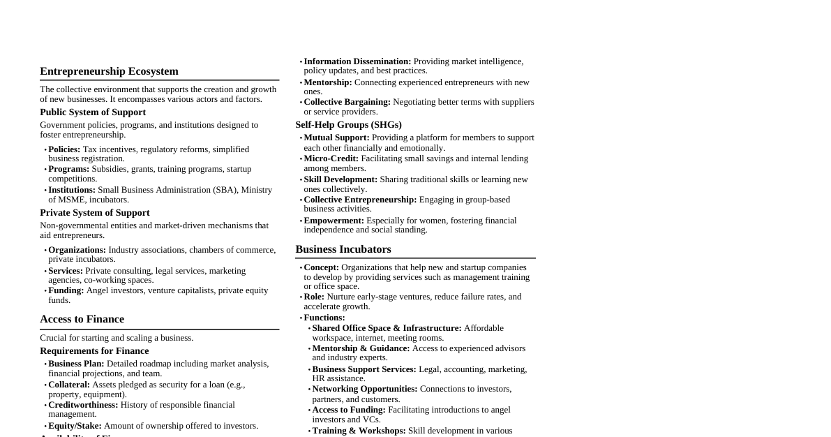 Entrepreneurship Ecosystem