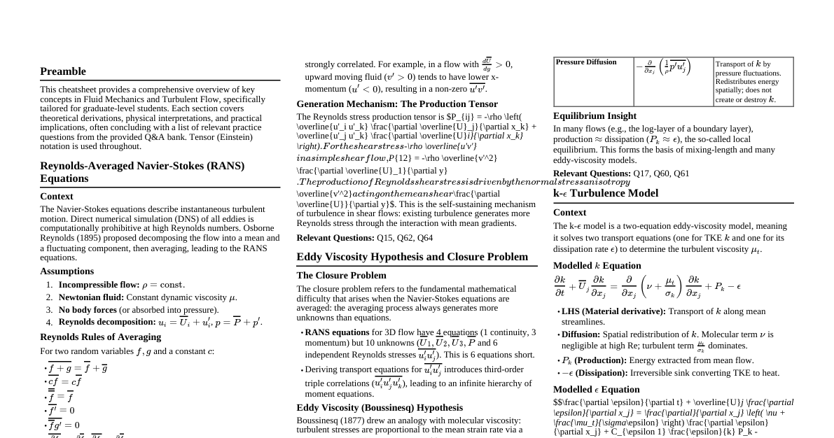 Turbulence Theory & Models