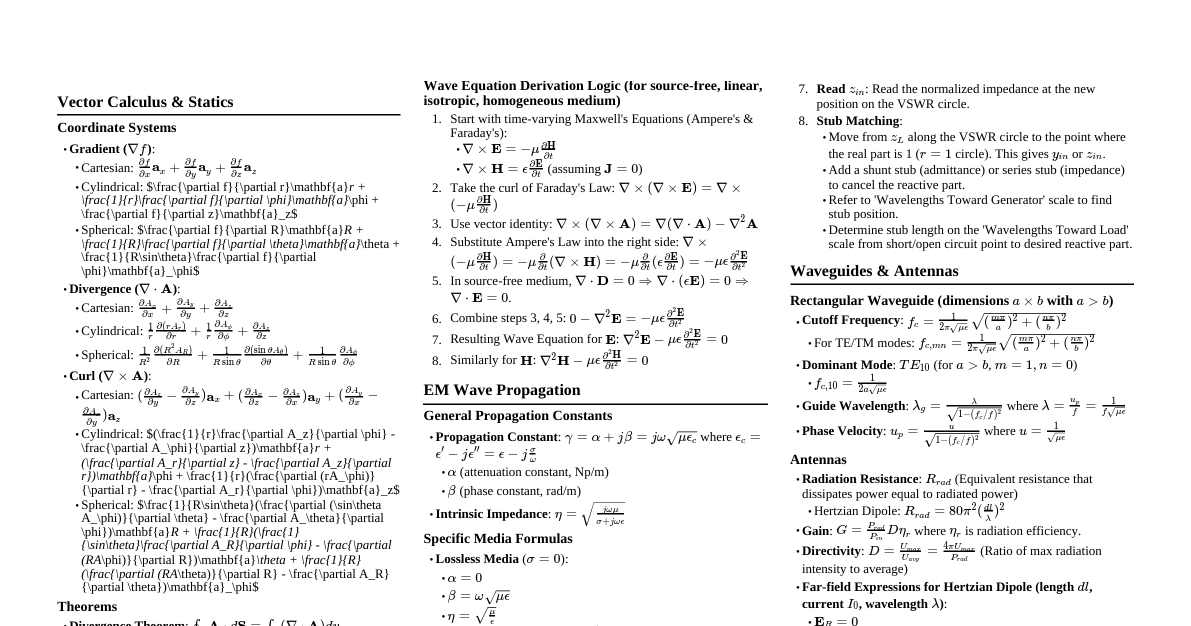 Electromagnetics Exam Prep