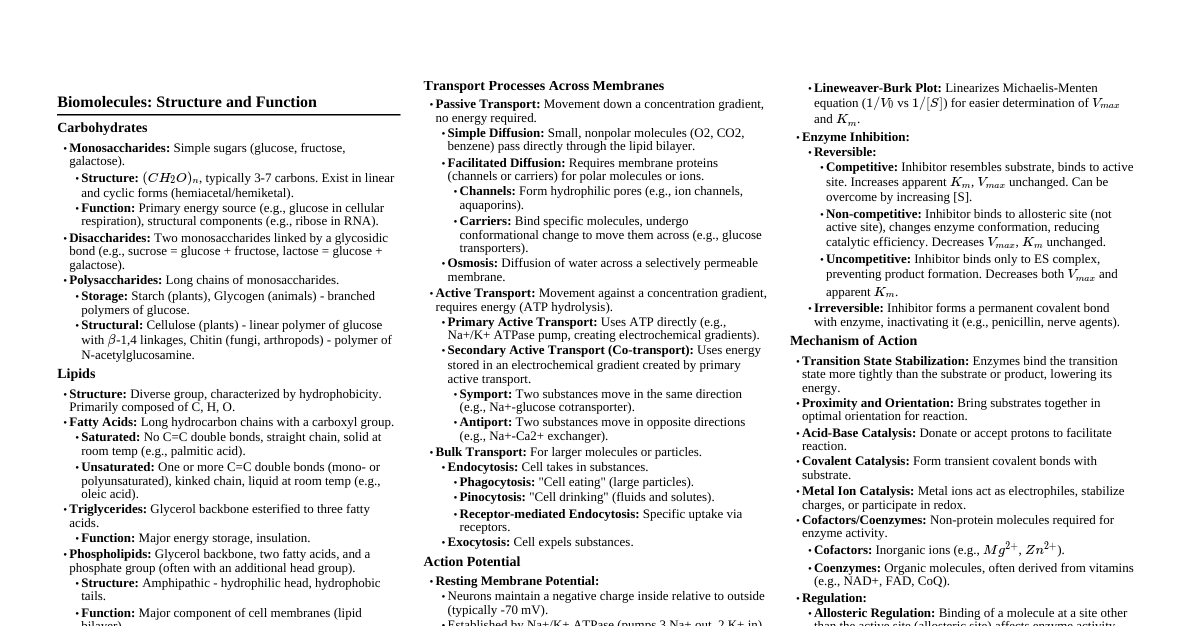 Biochemistry Deep Dive