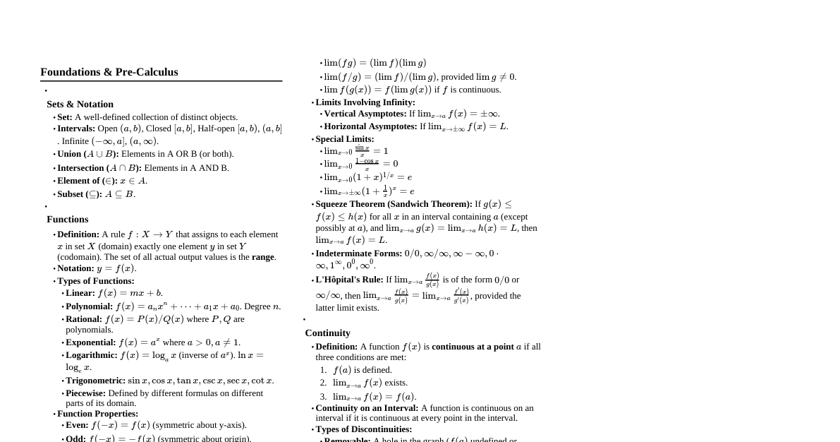 Comprehensive Calculus