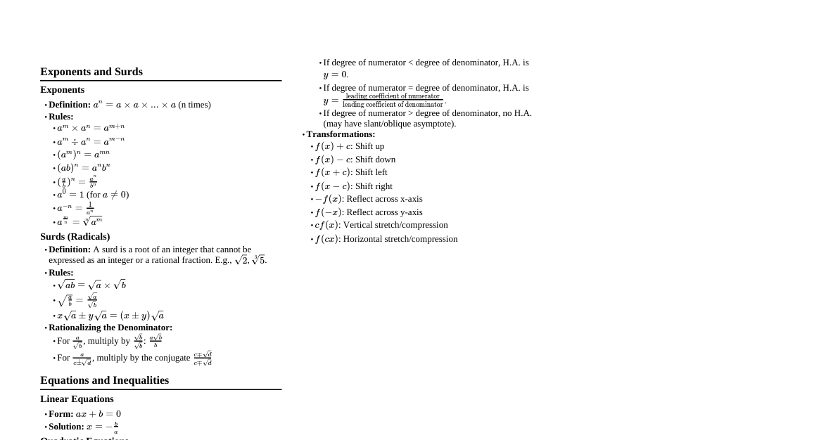 Math Fundamentals