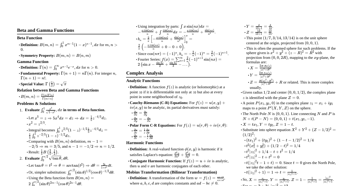 Advanced Calculus & Complex An