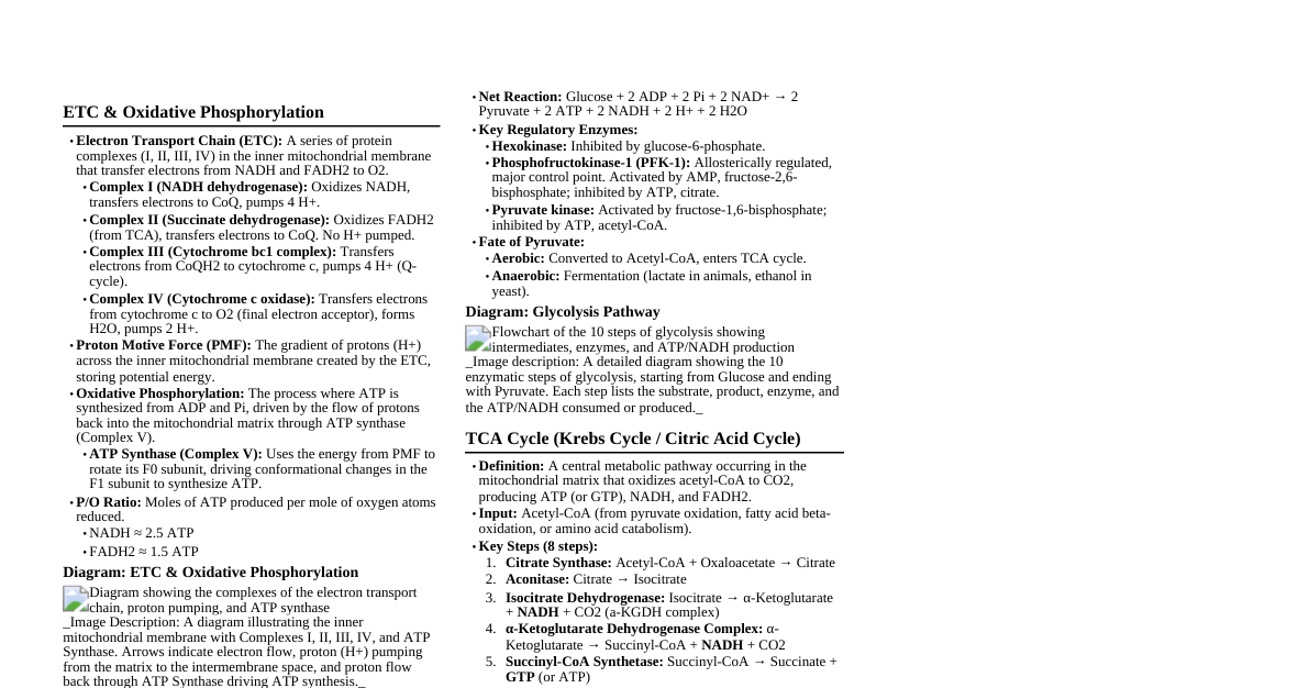 Biochemistry Cheatsheet